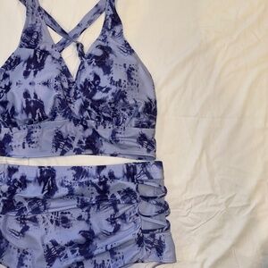 Purple  & Black Tie-Dye Swimsuit (Size 14W)